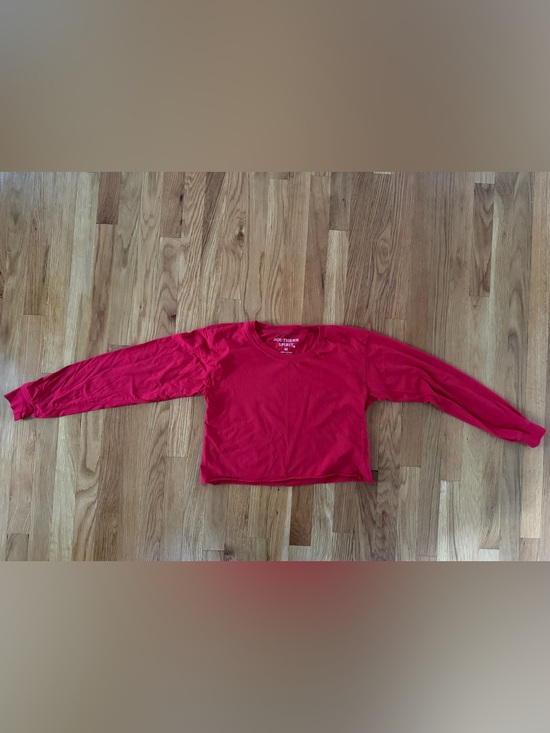 Southern Spirit Tops - Southern Spirit Red Cropped Long-Sleeve Top